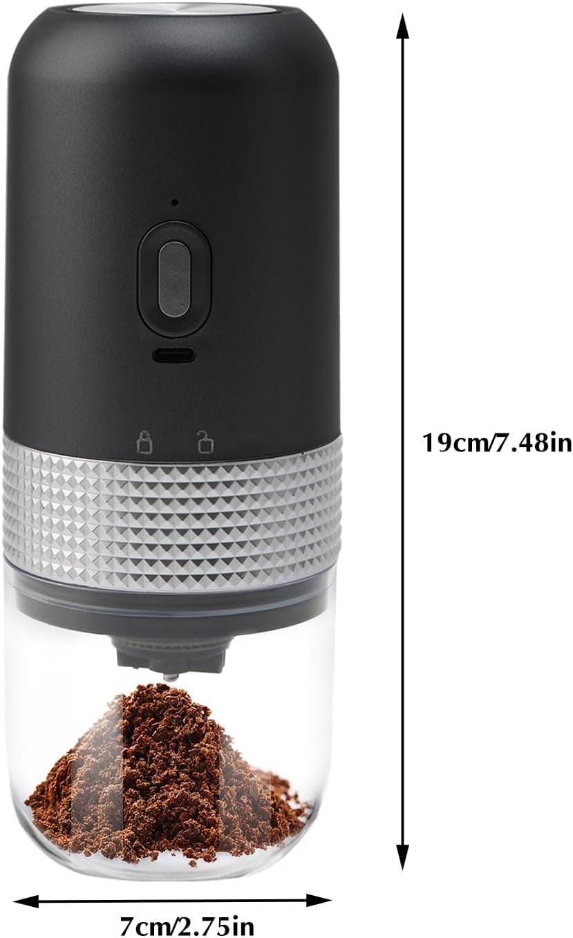 Molino De Café Eléctrico Portátil, Inalámbrico, Molinillo Cerámico, Para Espresso, Café Filtrado Y Cafetera Francesa, Negro